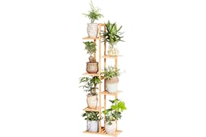 COPREE Bamboo 6 Tier 7 Potted Plant Stand Rack Multiple Flower Pot Holder Shelf Indoor Outdoor Planter Display Shelving Unit for Patio Garden Corner Balcony Living Room
