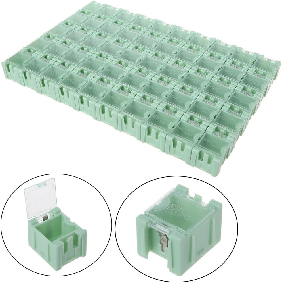 UJuly 50 Pcs/Set SMD SMT Storage Box Electronic Component Container Mini Storage Boxes kit