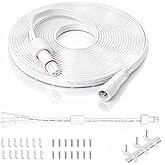 16FT Permanent Outdoor Lights Extension Cable, 3-Pin IP68 Waterproof Extension Cord with Y-Splitter, Compatible with Go-ve Outdoor Lighting System, Garden Patio Deck Light Wire