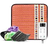 HealthyLine Small Far Infrared Electric Heating Pad for Pain Relief, Heat Therapy with Tourmaline, Amethyst & Obsidian Gemstones, Calming Negative Ions, Auto Shut Off Inframat Pro 18"x18"
