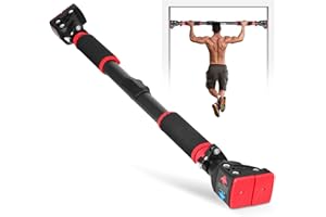 Pull Up Bar Doorway, Chin Up Bar with Level Meter No Screw Installation, Adjustable to Doors with a Different Width, 28.3inch