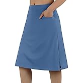 ANIVIVO Women's Skorts Knee Length, Modest Long Skort Athletic Sports Casual Skirt with High Waisted Pockets