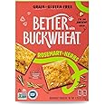 Better with Buckwheat Rosemary & Herbs Crackers, Complete Protein, Gluten-Free Crackers, Healthy Snack Crackers, Grain-Free, Non-GMO, Sugar-Free - Pair with Cheese, Hummus & Dips
