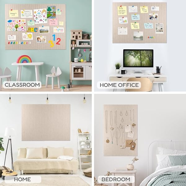 FELTIVA FELT BULLETIN BOARD TILES – 12X12 INCH CORK WALL PANELS, PACK OF 12, COVERS 36X48 INCHES, 50 ADHESIVE TABS AND BUBBLE LEVEL, POLYESTER MATERIAL – DESERT IVORY