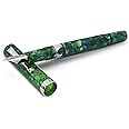 Jaipur V2 Piston Filled Refillable Fountain Pen - Jade Ultra Flex Cursive Pen w/Stainless Steel Nib - Luxury Pens w/Acrylic Body & Ebonite Feed - Fountain Pens for Journaling & Calligraphy