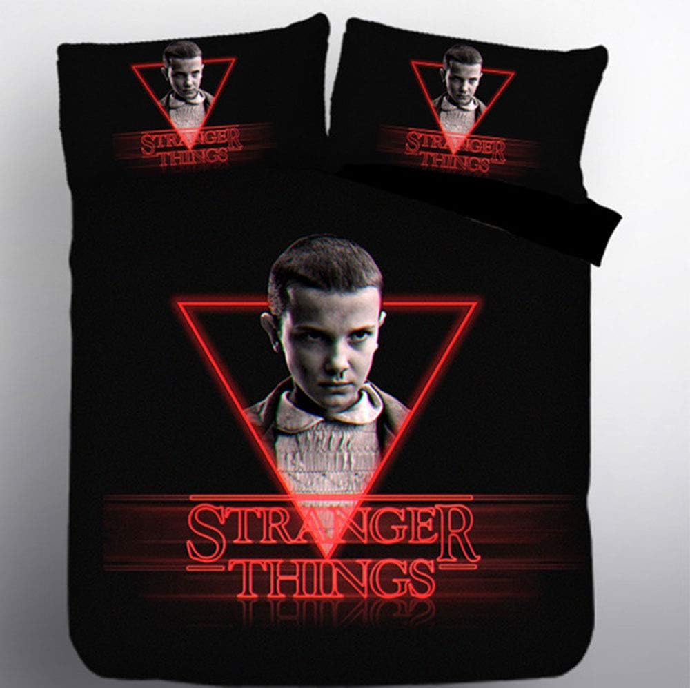 CLOVERDRESS 3D Stranger Things Duvet Cover Set Thrilling Stranger Things Bedding Set 100% Microfiber Adolescent, Adult Bed Set 3pc Including 1Duvet Cover,2Pillowcases Style2 Twin