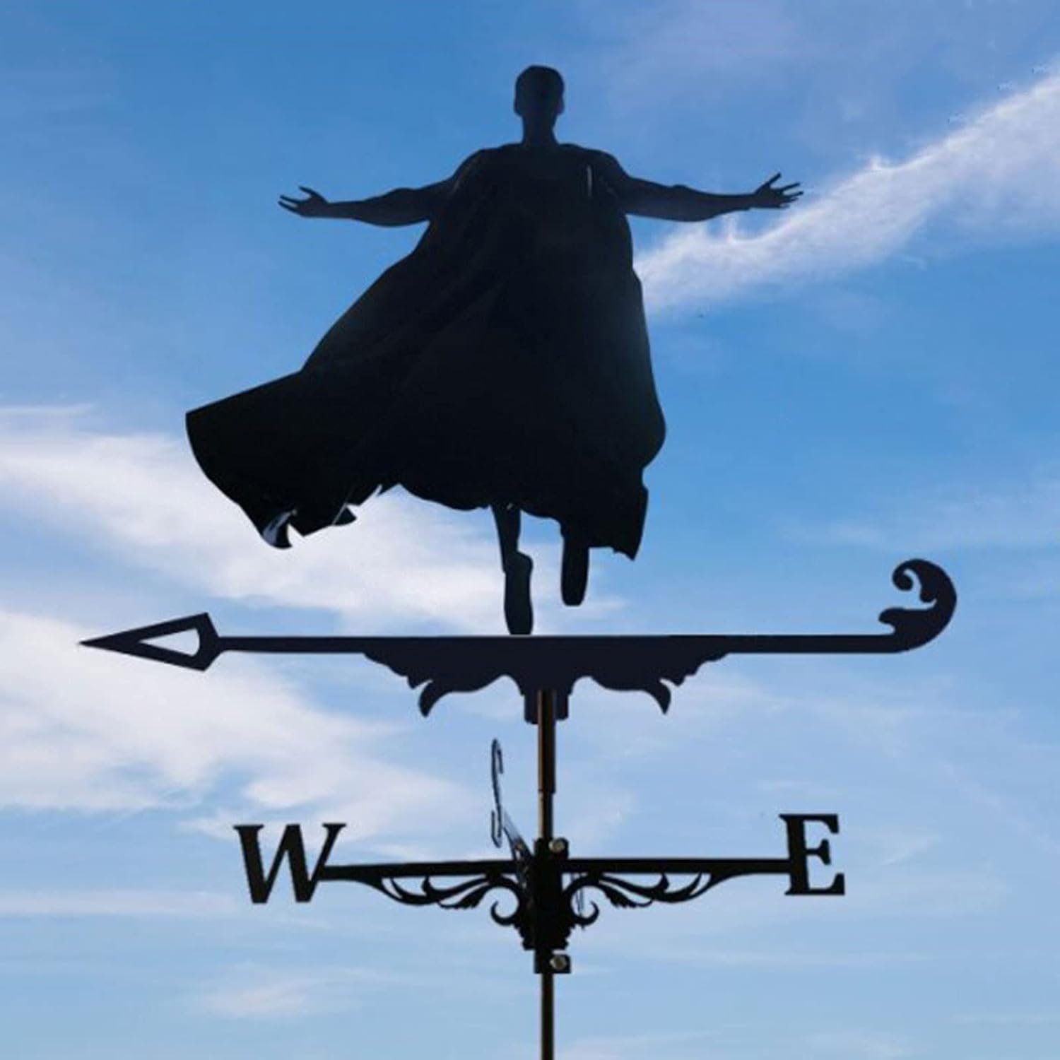Weathervanes - Garden Weathervane Outdoors Weather Vane Metal Wind Vane Farm Scene Mount Yard Roof Decor, Indicating Wind Direction Measuring Tool (Color : B)