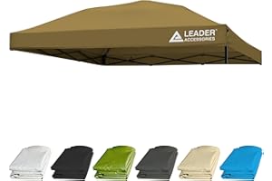 Leader Accessories Replacement Canopy Top Cover for 10’ X 10’ Straight Leg Pop Up Canopy Tent, Canopy Top Cover Only (Brown, 210D)