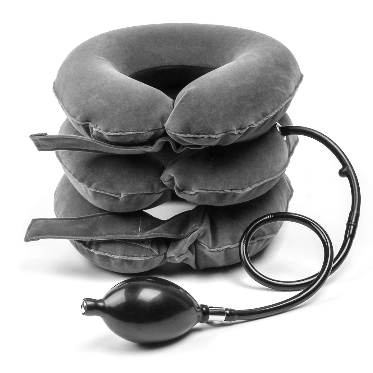 Zhichengbosi Neck Traction Device, 3 Layers Inflatable Neck Traction Reduce Head & Shoulder Pain, Adjustable Cervical Neck Stretcher Collar