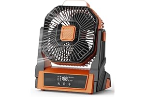Instern Portable Fan Rechargeable, 20000mAh Battery Powered Desk Fan with LED Lantern, Battery Operated Personal Tent Fans for Camping, Travel, Home, Bedroom, Jobsite, Beach Vacation Essentials