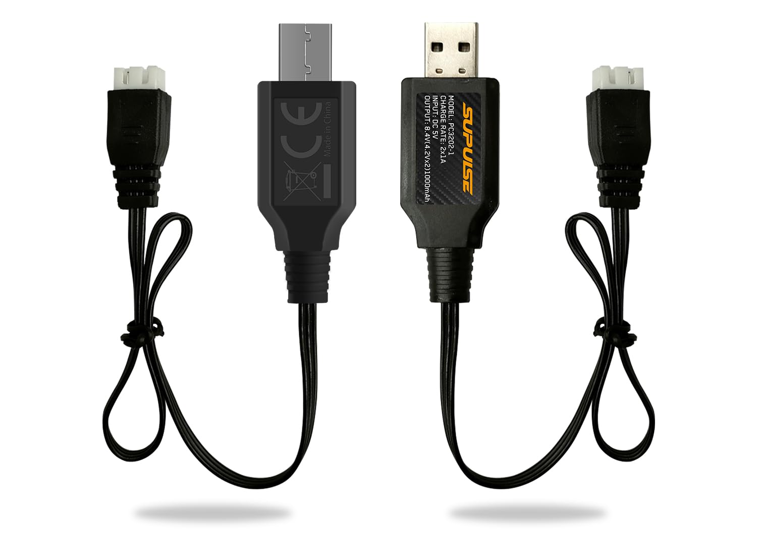 Photo 1 of SUPULSE 2S Lipo Battery USB Charger Cable with XH-3P Connector Plug Fast Charging 2Pack 7.4V 2S Lipo Battery Charger for SCX24 RC Car/Plane/Drone/Gel Blaster