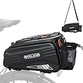 Bike Bags for Bicycle Rear Rack, Waterproof Hard Shell Bike Rack Bag, 8L Reflective Ebike Trunk Pannier with Shoulder Strap, Bike Saddle Bag, Seat Bag for Commuter Travel Outdoor Cycling Accessories