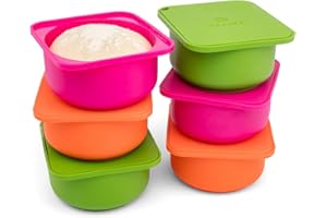 babadoh Pizza Making Accessories | Pizza Dough Proofing Containers with Lids | Stackable Dough Trays | The Perfect Pizza (Multi Bright, Original (make 12" Pizzas))