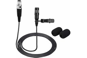 MECCANIXITY Lavalier Lapel Microphone, Mini XLR 4 Pin TA4F Plug Condenser Collar Microphone 1m Wired Unidirectional Condense 