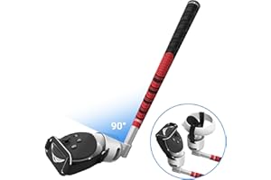 ZHGM VR Golf Club Handle for Meta Oculus Quest 3S/3/2, Keep Tracking 90 Degree Aluminum Quest 3 Golf Attachment with 1:1 Molded Adapter & Fixed Plate, VR Golf Grip for Right Controller, Red