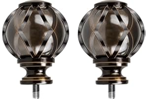 HOTOZON Bronze Finials for 3/4 Inches and 5/8 inches Diameter Curtain Rods, Replacement Small Decorative Drapery Rod Finials, Set of 2