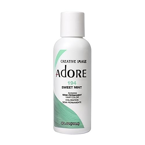 Adore Semi Permanent Hair Color - Vegan and Cruelty-Free Green Hair Dye - 4 Fl Oz - 194 Sweet Mint (Pack of 1)