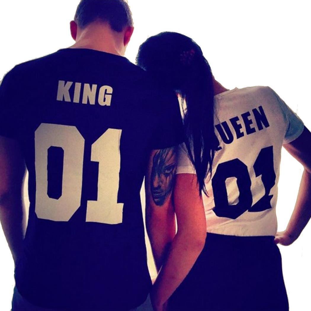 Buy Telden Women S Couple T Shirt King Queen Romantic His And