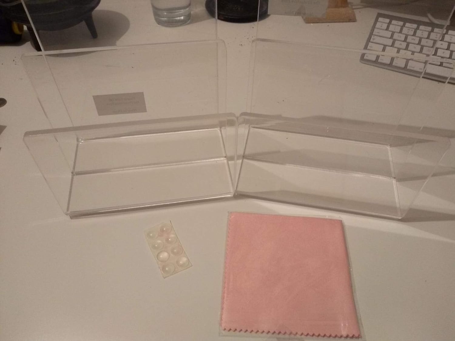 Combination of Life 2 Sections Acrylic Mini File Sorter Desktop Organizer Clear 6 inches W by 4.1 inches D by 6.5 inches H Set of 2 : Office Products