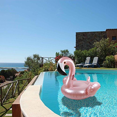Eastro Flamingo Pool Float-Giant Inflatable Ride-ons Rose Gold Flamingo Pool Raft Toy for Adults 60"