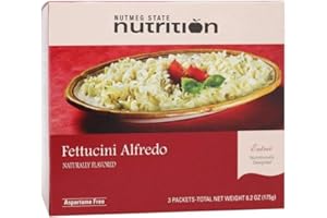 Nutmeg State Nutrition – High Protein Entree, Low Calorie, Low Carb, Bariatric Diet Friendly, Ideal Protein Compatible, 3 Servings Per Box (Fettucini Alfredo)