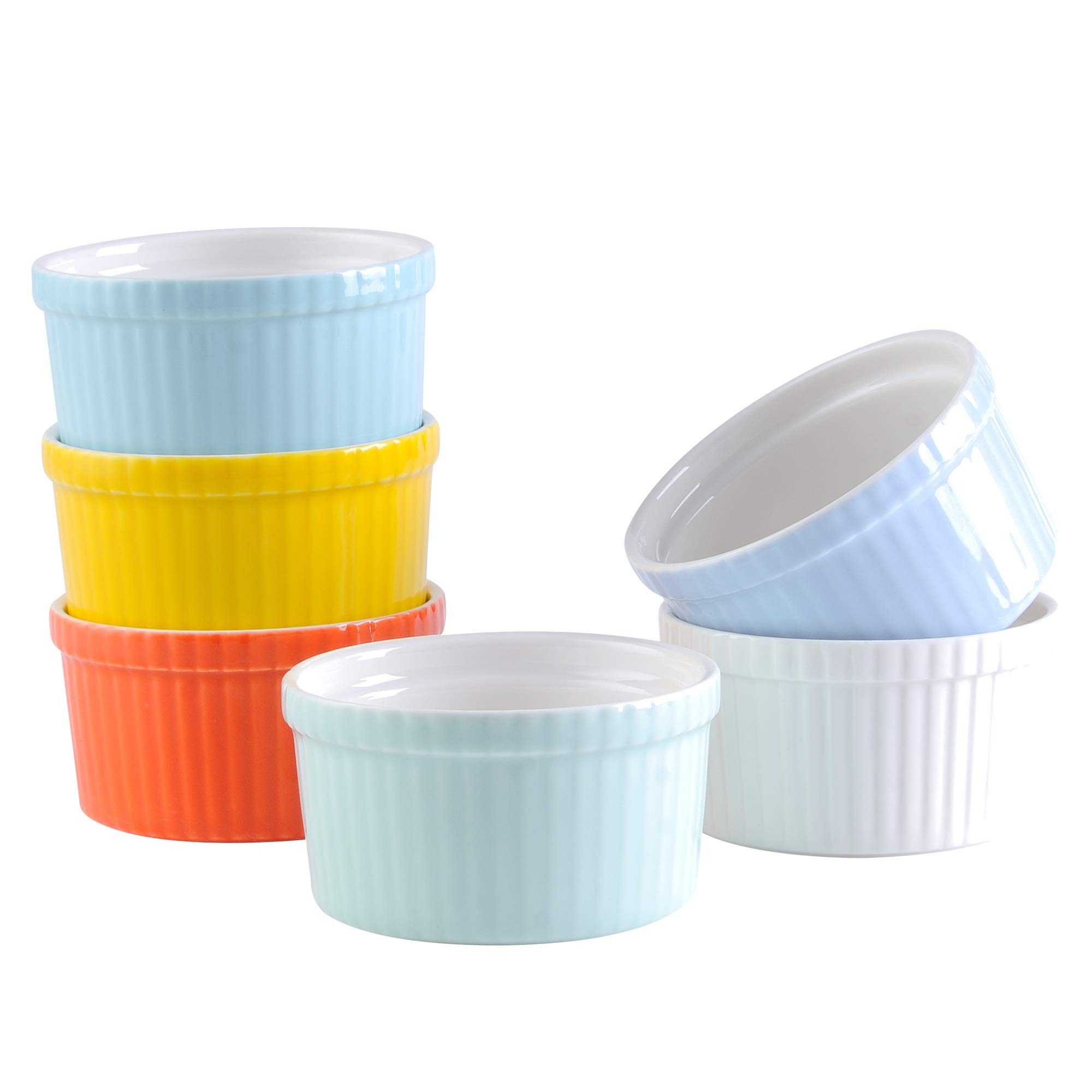 LOVECASA, Porcelain Ramekin Dish, Ramekin Soufflé Mould Crème Brulee, Dessert Dish for Oven, 6 Pieces x 200 CC — image 1