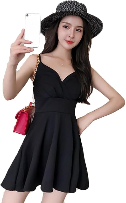 Amazon ニカ レディース キャミソール ドレス タンクトップ ワンピース 夏 水着 温泉 Aライン 可愛い ドレス 旅行 日常 快適 柔らかい モダール 水着 ミニワンピース ワンピース チュニック 通販