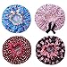 Large Waterproof Shower Cap, 4 Pack Reusable Double Layer Bath Cap for all Hair Lengths Women Kids Girls and Men, Upgraded Version (muticolor 1)