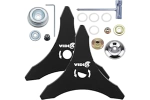 VIDICA 2 Pack Carbon Steel Brush Cutter Blades, 10" x 3 Teeth Weed Eater Blades for 20mm or 25.4mm Arbor, Compatible with Husqvarna, Stihl, Ego, Oregon, Hitachi, Makita Brush Cutter, Weed Wacker etc