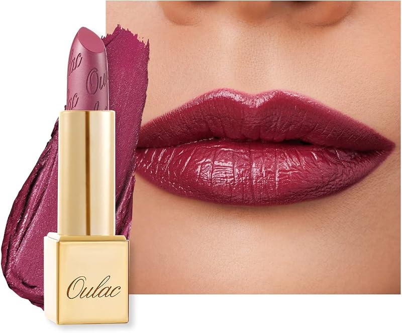 Oulac Metallic Shine Glitter Lipstick Purple High Impact Lipcolor 4.3 g