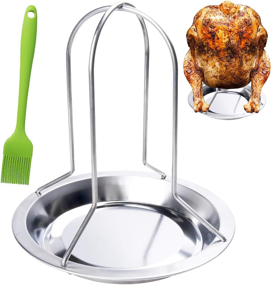 AISHNA Vertical Chicken Roaster Rack, Chicken Grill Rack Holder With