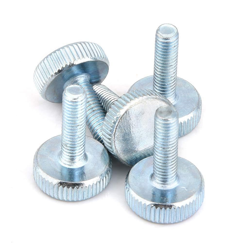 Thumb Screw M5 Zinc Plated Carbon Steel Flat Knurled Head Thumb Screws Fully Threaded Thumb Screw Bolts for Manual Tightening(#7)