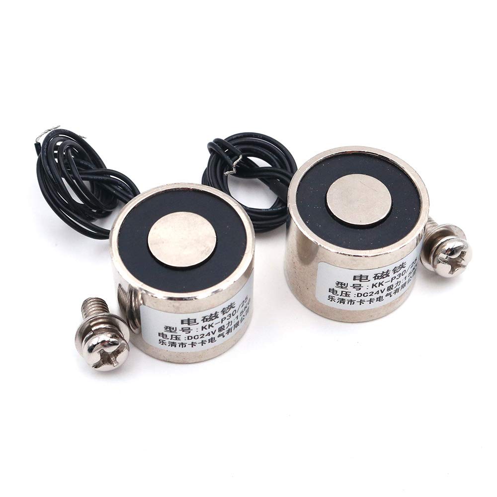 Namvo2pcs KK-P30/25 8KG Suction Electromagnet Solenoid DC 24V Lifting Holding Electromagnet Electro Electric Magnets