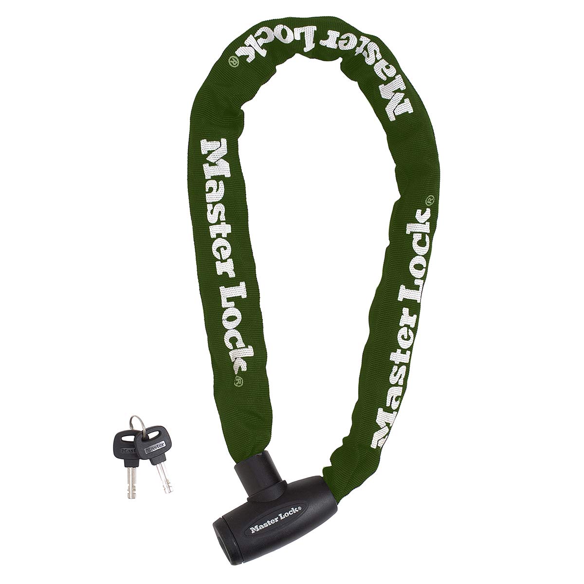 Master Lock 8022EURD, Bike Chain Lock with Key, 60 cm Chain, Green