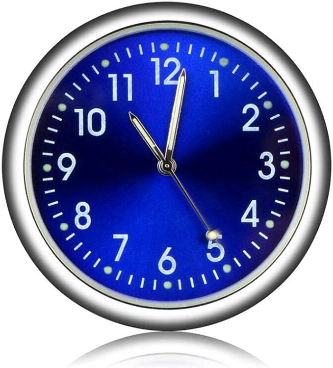 Volwco Car Auto Air Vent Stickon Clock Mini Luminous Car Clock