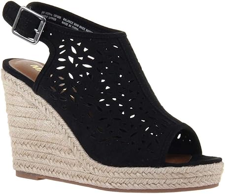 girls black wedge sandals