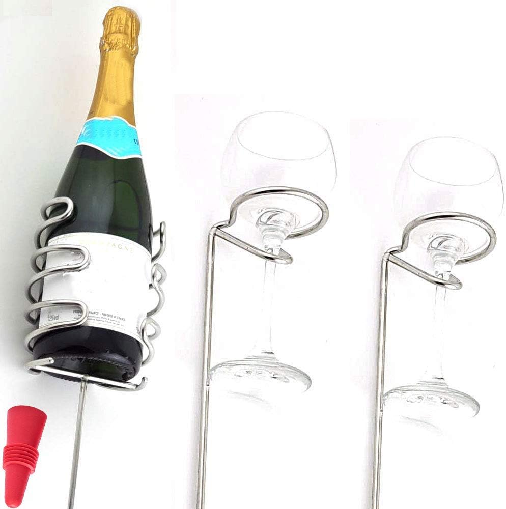 Joymaney Wine Stakes Reinforced Double Brace Stainless Steel Glass and