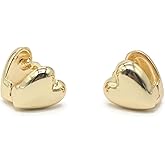 Gold Heart Huggie Earrings for Women - Cute Chunky Hoop Design, Romantic Valentine’s Day Jewelry Gift EAR009