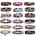 HANPABUM 18pcs Braided Leather Bracelets for Men Women Woven Cuff Wrap Bracelet Wood Beads Ethnic Tribal Bracelets Adjustable