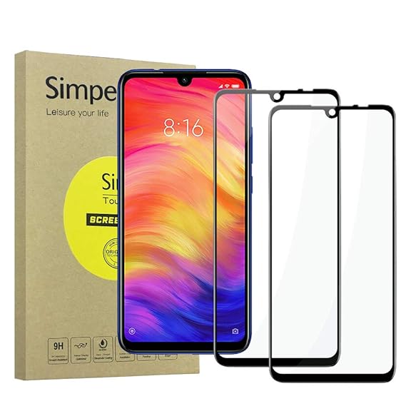 Simpeak Ersatz für Xiaomi Redmi Note 7 Panzerglas Schutzfolie [2 Stück], Hartglas Tempered Glass Screen Protector für Redmi N