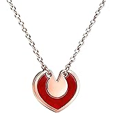 RONYOSTING Premium Heart Birthstone Necklace for Her,Detachable Double Heart Pendant, Silver Jewelry Gifts for Wife Fiancee Daughter Girlfriend with Luxury Gift Box