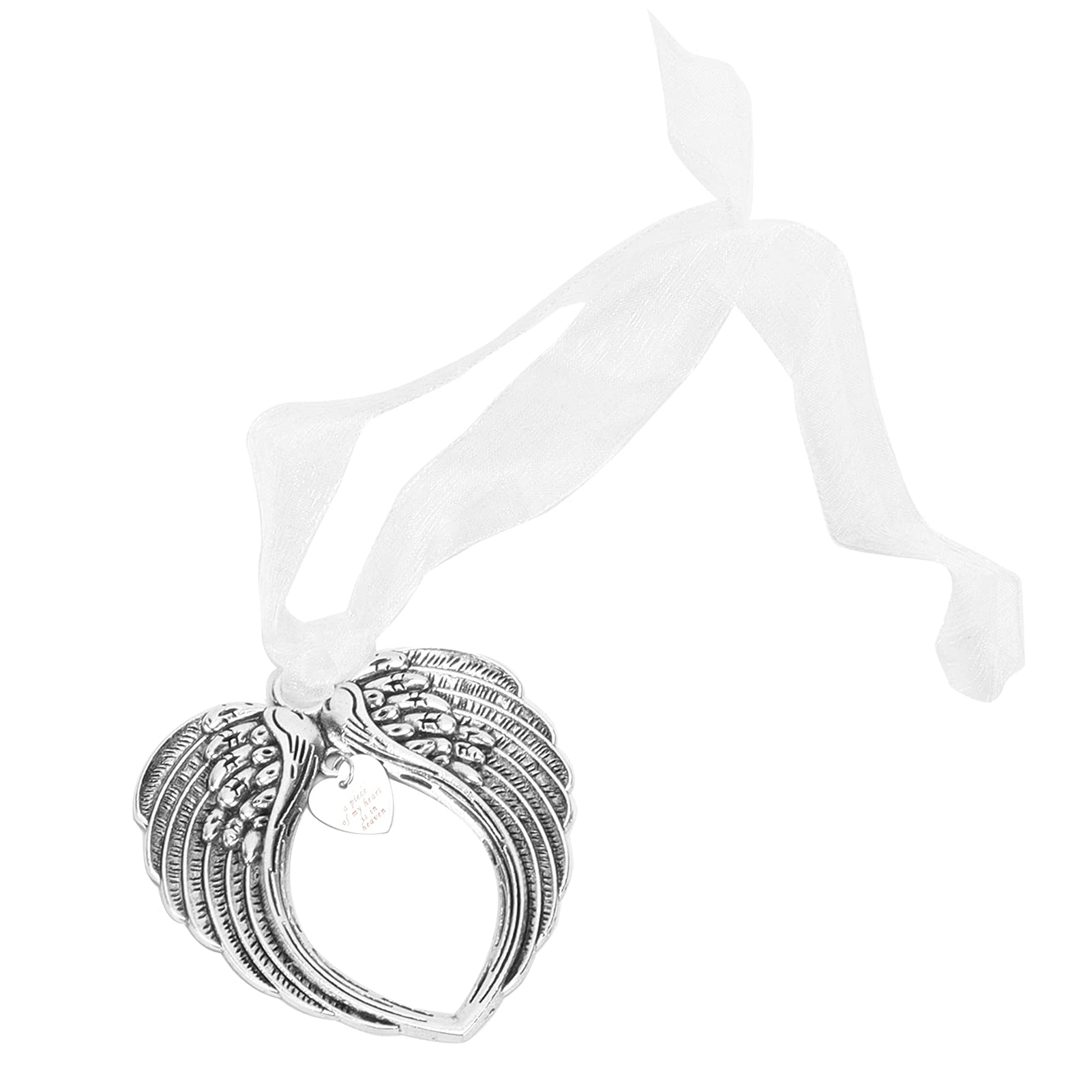 Double Sided Angel Wings Christmas Ornaments,Loving Memory Ornament A Piece of My Heart is in Heaven Ornament for Christmas Tree