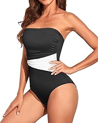 Holipick Women Black White One Piece Swimsuits