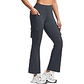 ISEEGZ Women's Hiking Pants Fleece Lined High Waisted Thermal Flare Leggings for Women 6 Pockets Outdoor Travel Casual