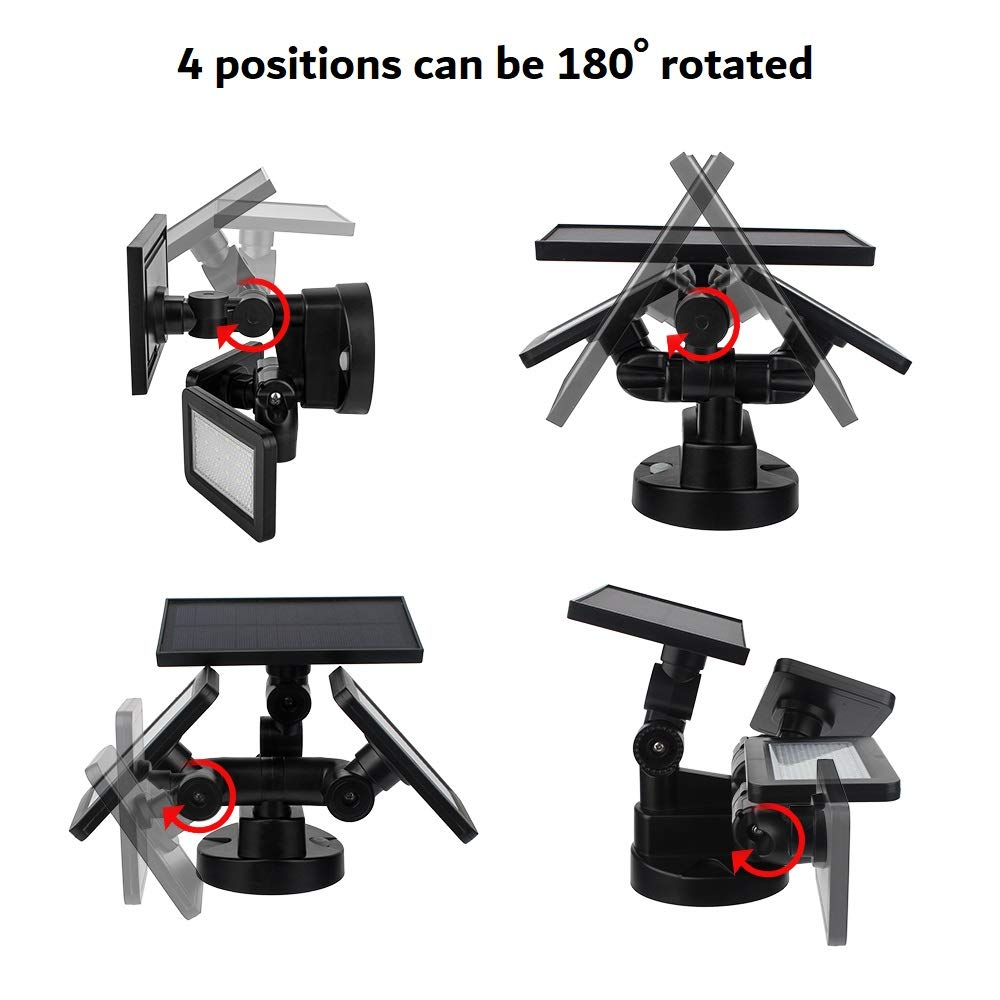 Dual-Head LED Wall Pack, IP65 Solar Wall Light Waterproof, 6000K Motion Sensor Radar Induction Security Flood Light Rotatable, Double Head Adjustable LED Light Garden Fencing Outdoor, EMANER