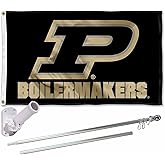 Purdue Boilermakers Slant P Flag with Pole and Bracket Complete Set