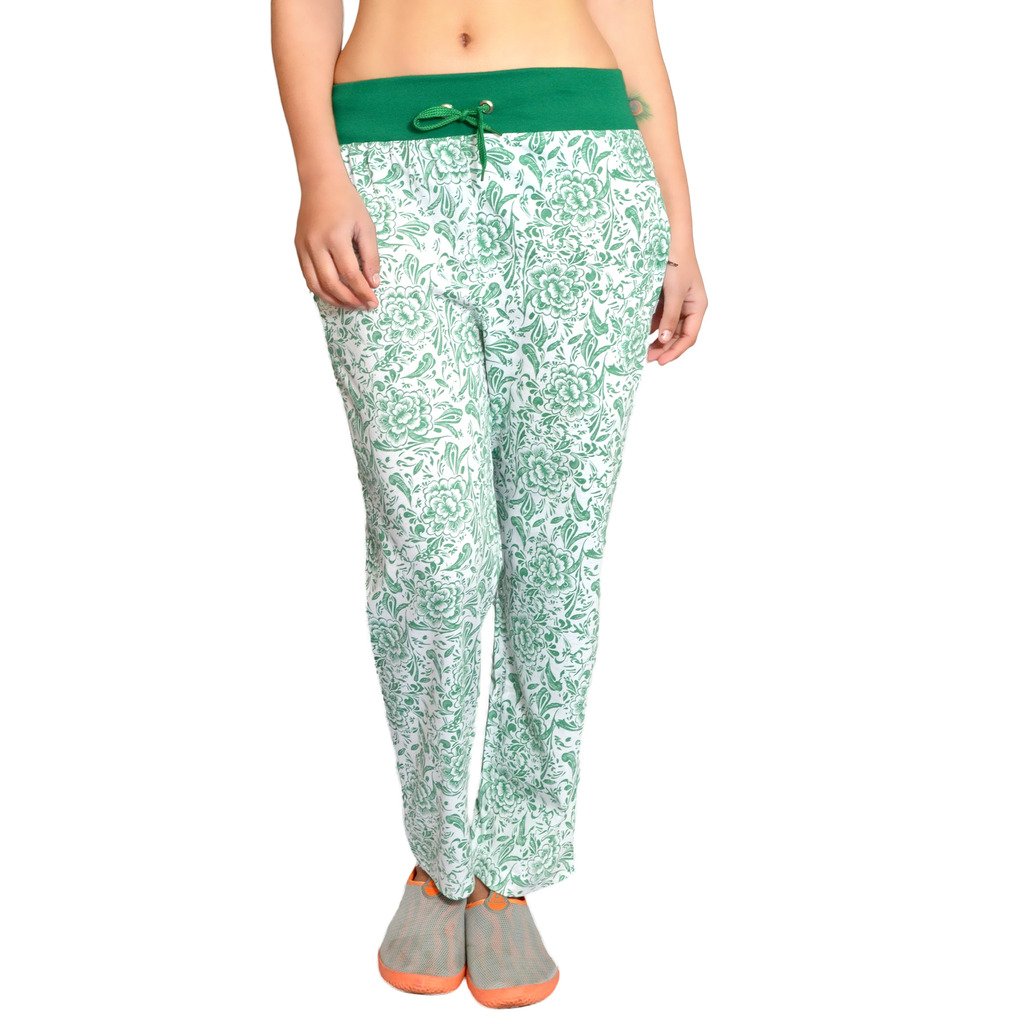 hardihood lower ladies/women's/girls comfortable cotton green track pants pyjama ( l,xl, xxl sizes ) regular length