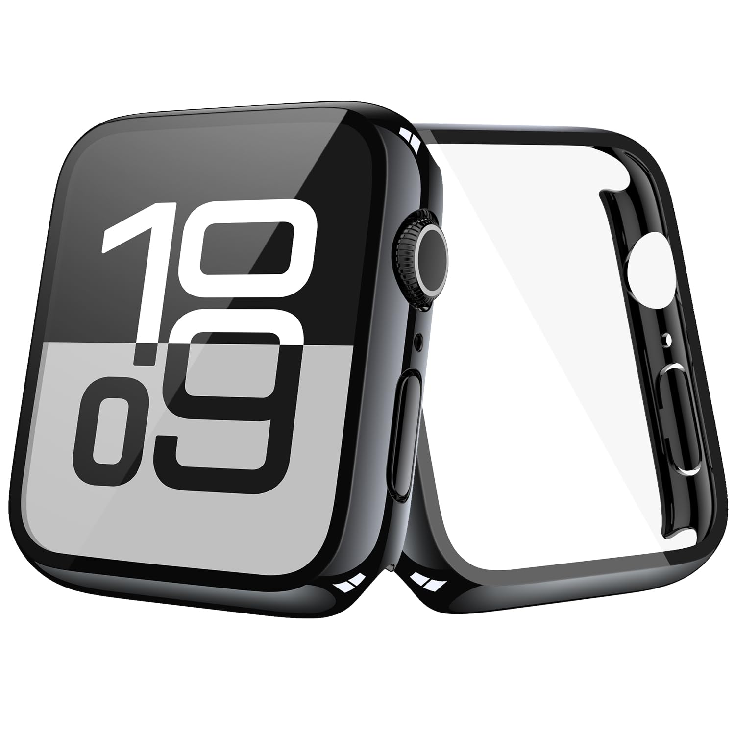 Photo 1 of [2-Pack] Julk 46mm Case with Tempered Glass Screen Protector for Apple Watch 11 (2025), Slim Guard with HD Glass, Full Coverage Hard PC Protective Cover for iWatch Series 11/10 46mm, Jet Black