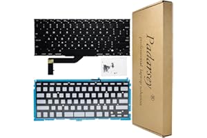 Padarsey New Replacement US Layout Backlit Keyboard Compatible for MacBook Pro 15" A1398 2013 2014 2015 Retina W/Screws(Please Confirm Your Your Keyboard Layout is US Layout!)