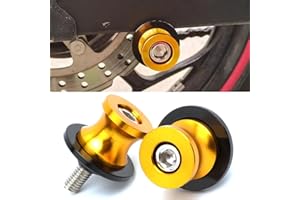LQMY Universal M10 x 1.25 Motorcycle Swing arm Spools Slider for FZR 1000/600R/400 Ninja 400 650R Z750 Z1000SX ER6F ER6N Versys 1000 DUKE 125 390 RC125 RC390 (Gold)